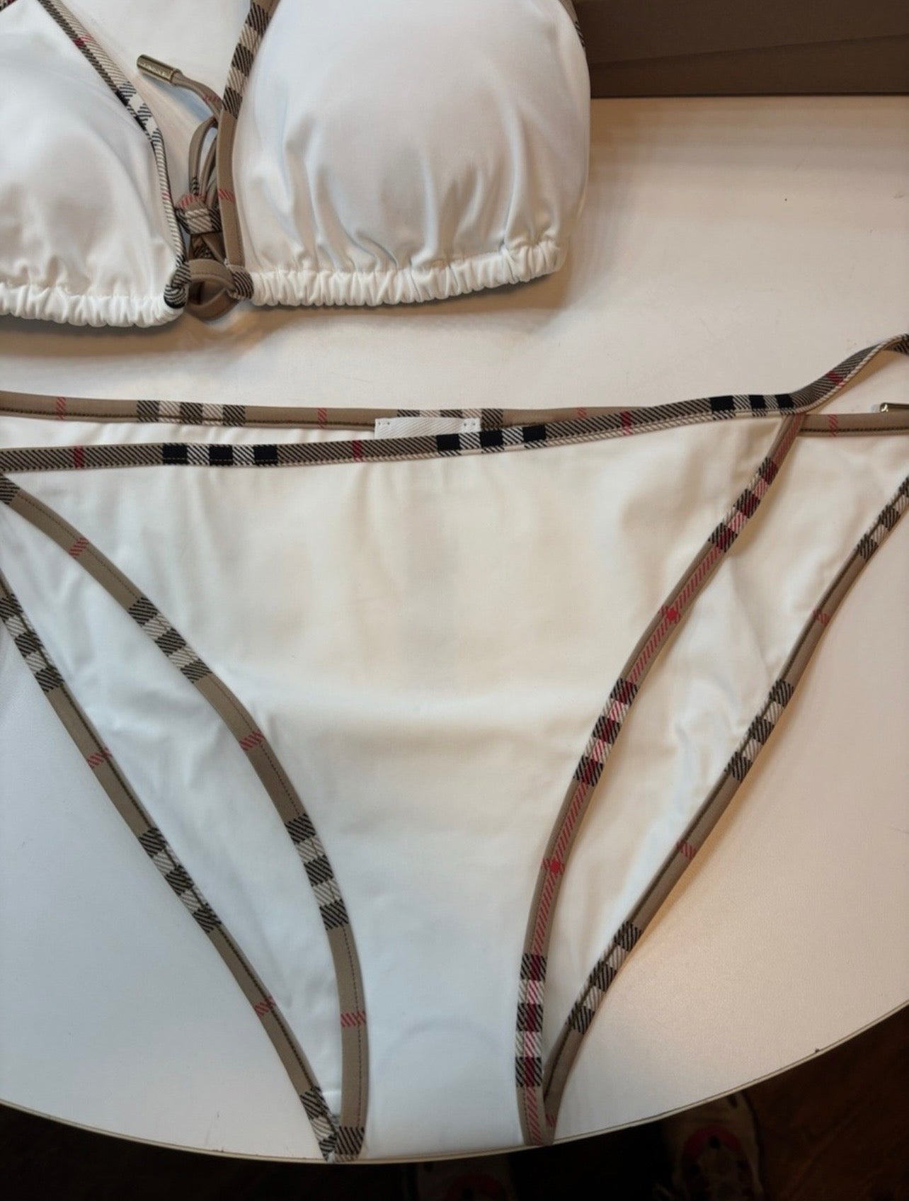 White Burberry Bikini