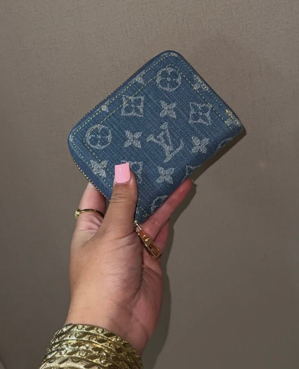 DENIM LV CARDHOLDER