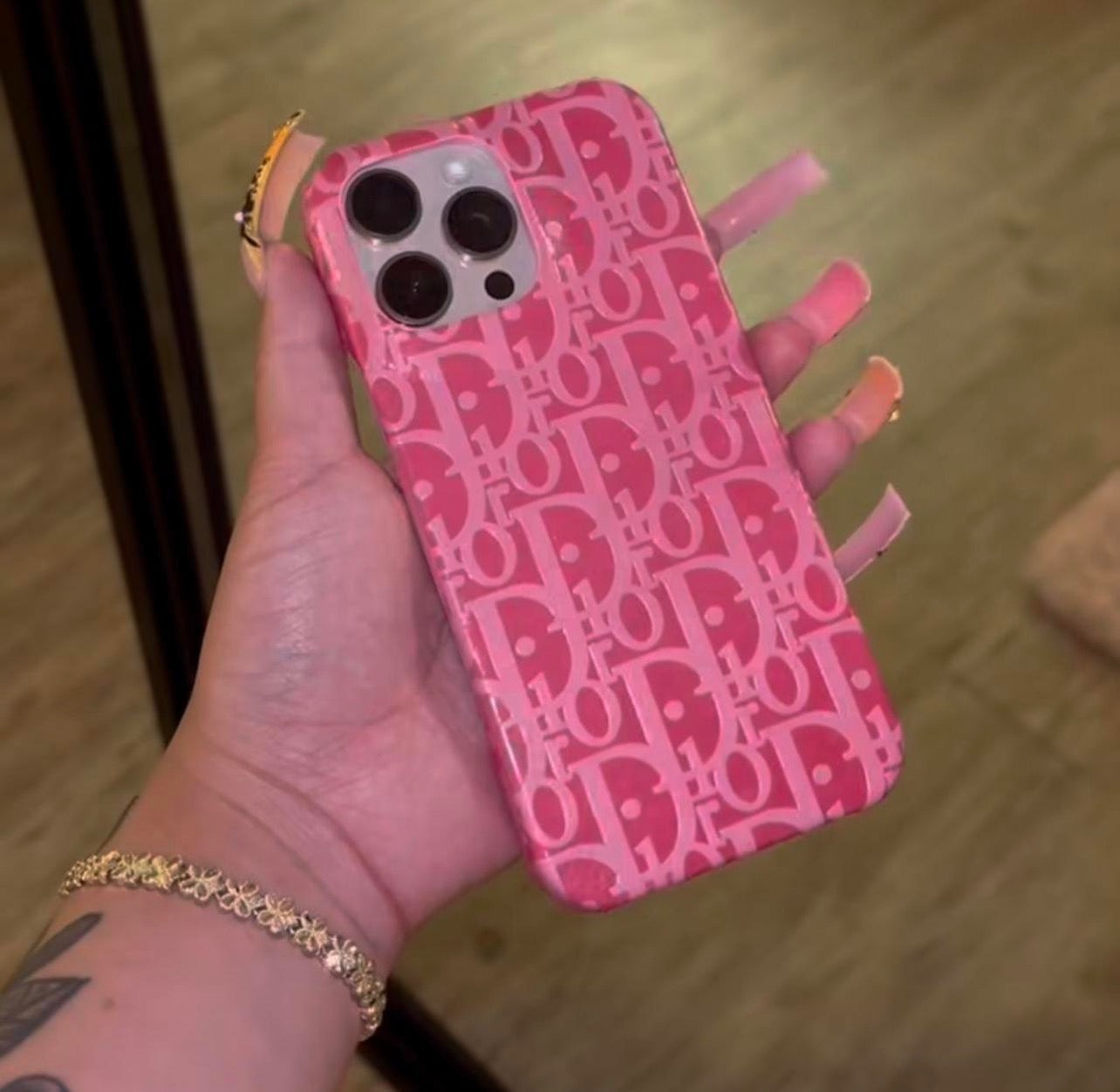 PINK DIOR IPHONE CASE