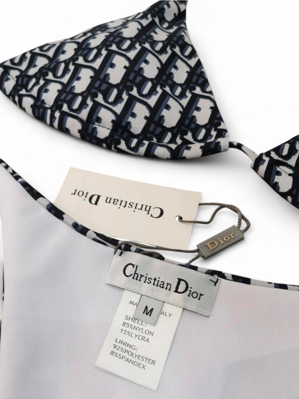 WHITE AND BLUE DIOR BIKINI